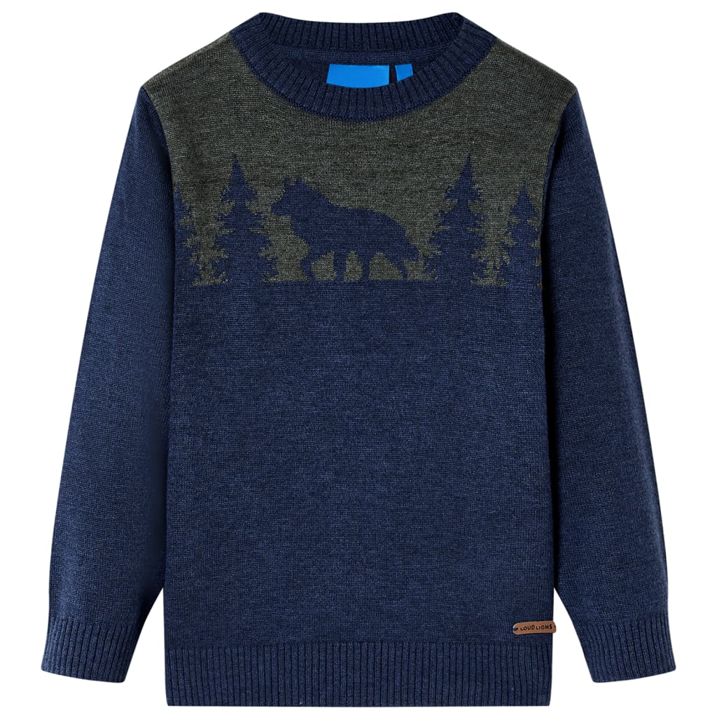 Kinderpullover Gestrickt Marineblau