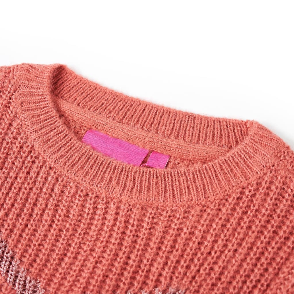 Kinderpullover Gestrickt Mittelrosa