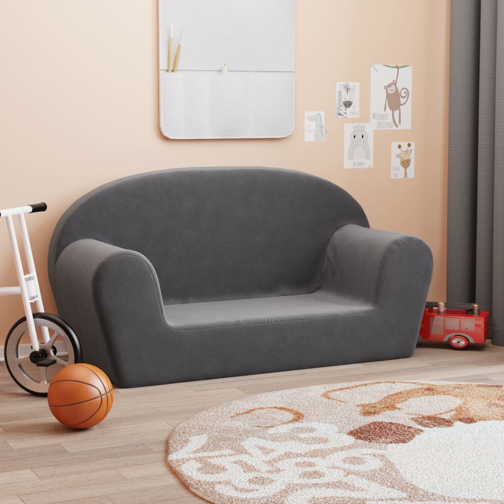 Kinder-Schlafsofa 2-Sitzer Weicher Plüsch für Kinder