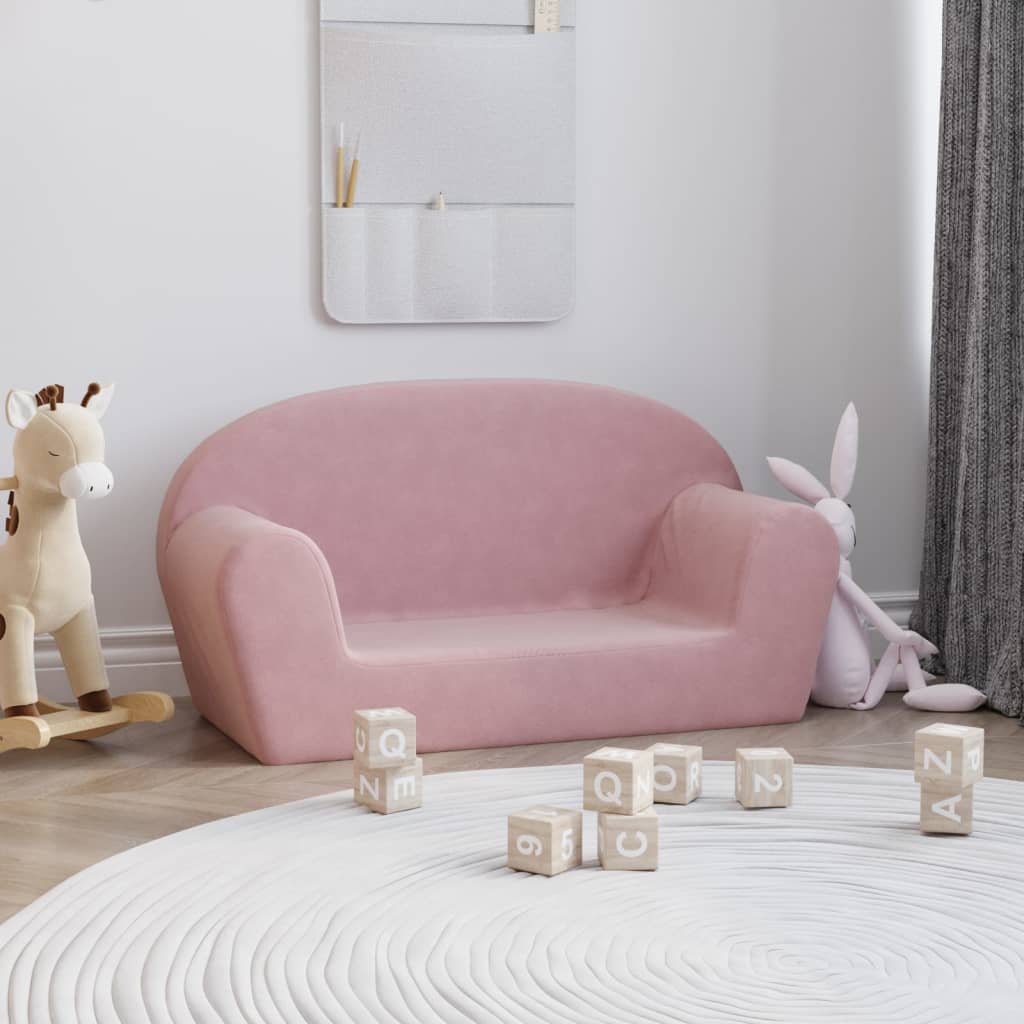 Kinder-Schlafsofa 2-Sitzer Weicher Plüsch für Kinder