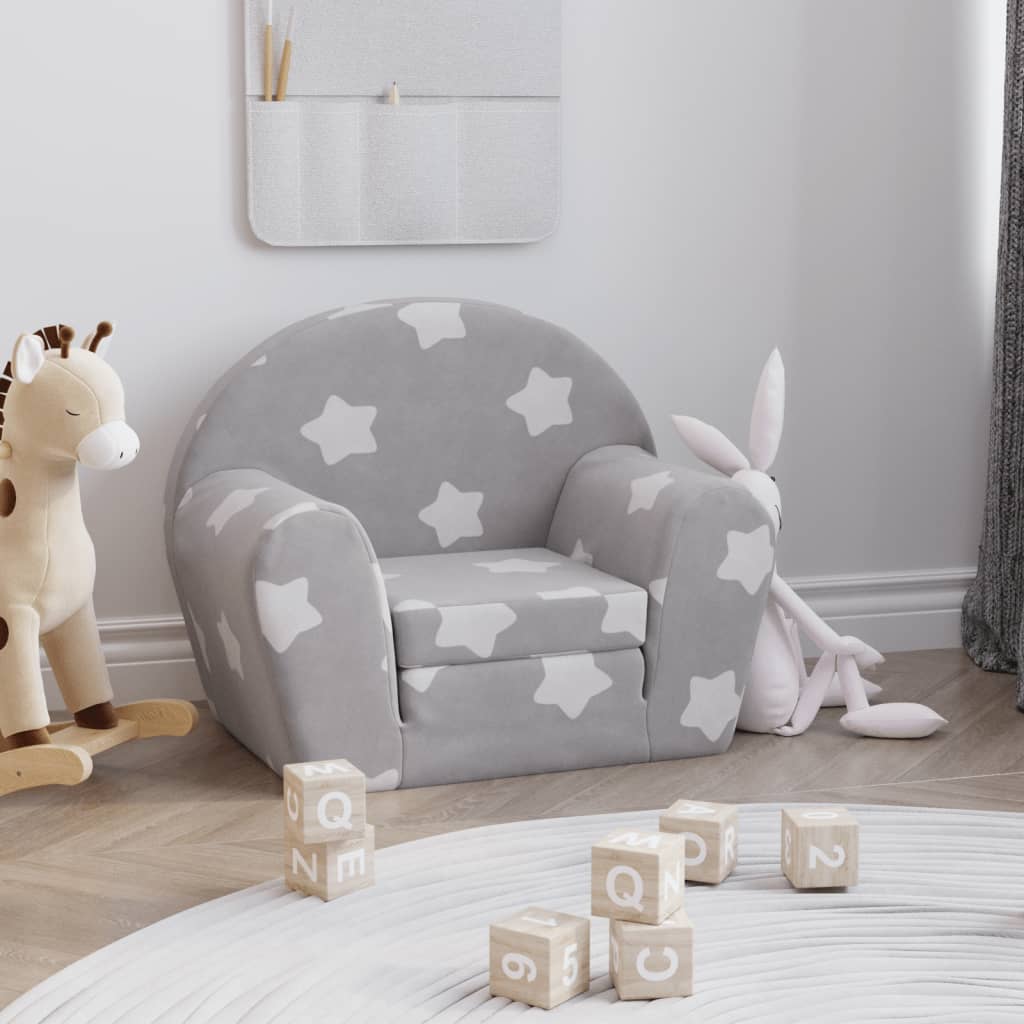 Kinder-Schlafsofa 2-Sitzer Weicher Plüsch für Kinder