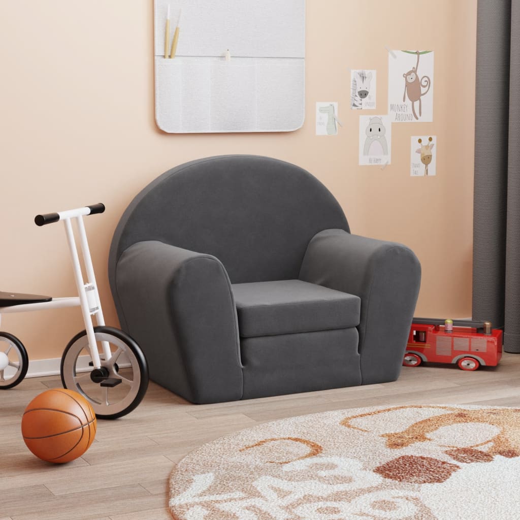 Kinder-Schlafsofa 2-Sitzer Weicher Plüsch für Kinder