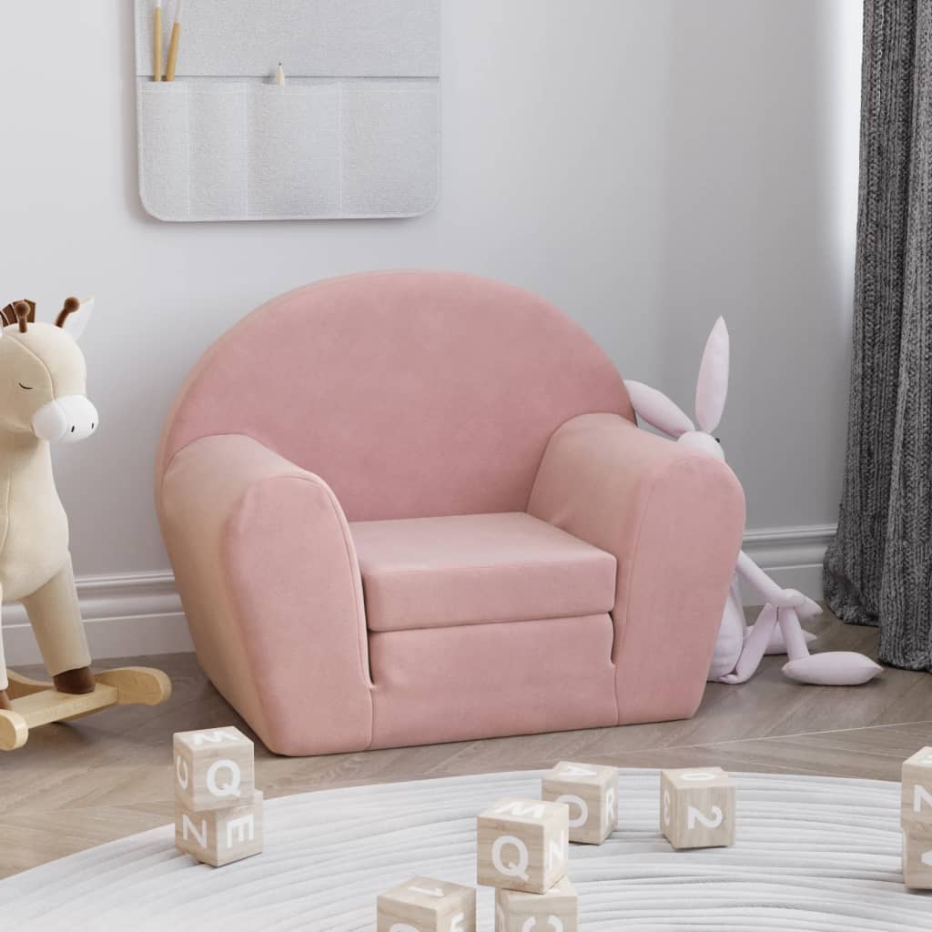 Kinder-Schlafsofa 2-Sitzer Weicher Plüsch für Kinder