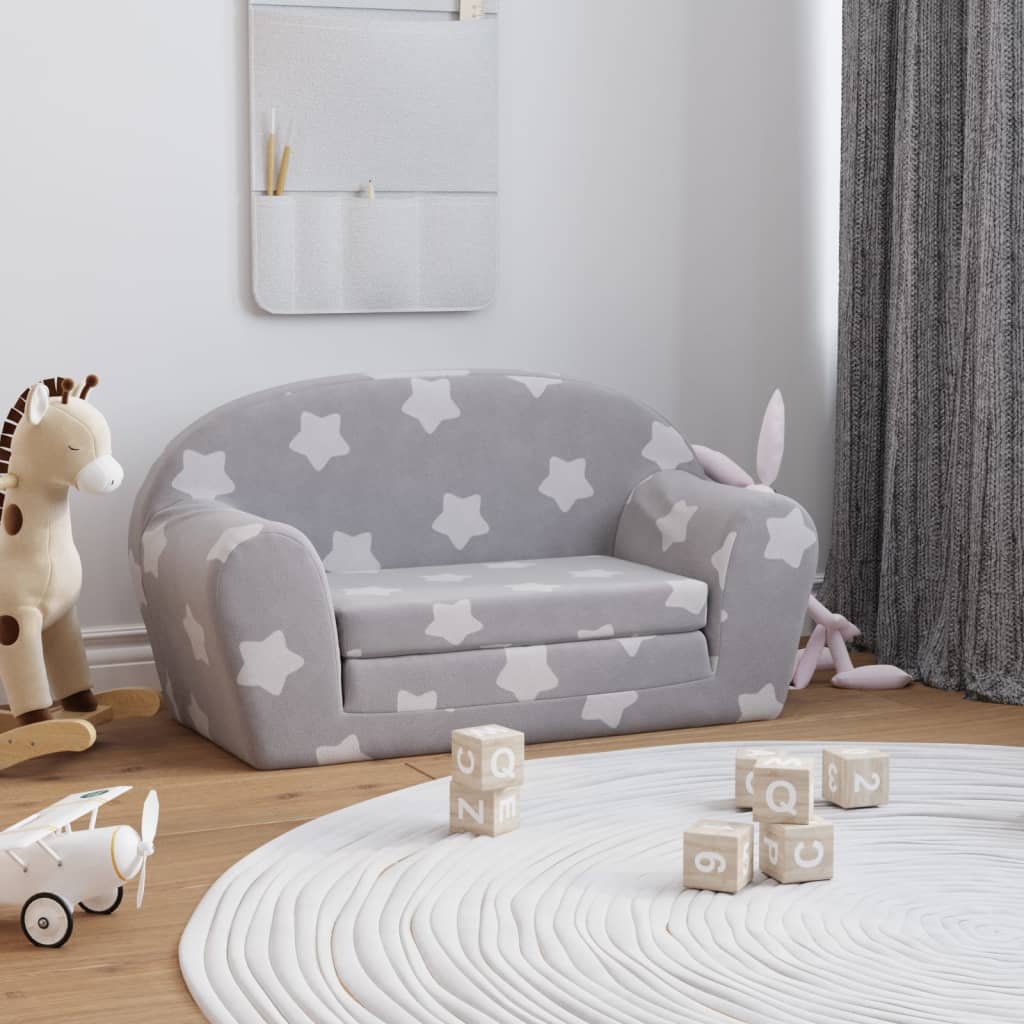 Kinder-Schlafsofa 2-Sitzer Weicher Plüsch für Kinder