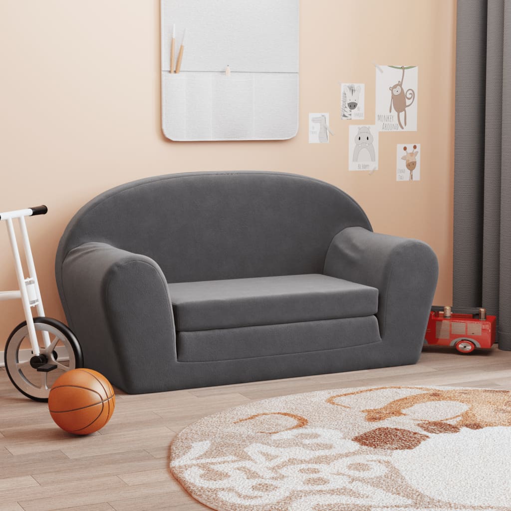 Kinder-Schlafsofa 2-Sitzer Weicher Plüsch für Kinder