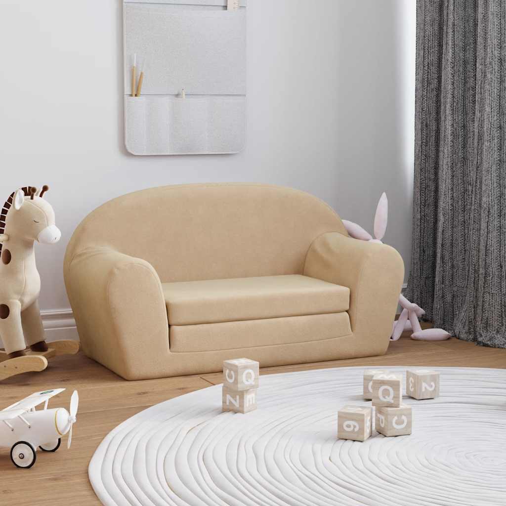 Kinder-Schlafsofa 2-Sitzer Weicher Plüsch für Kinder