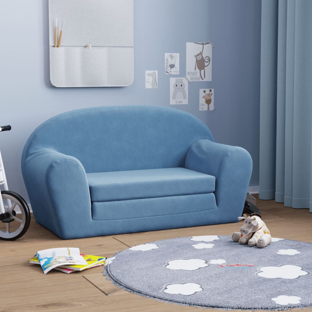 Kinder-Schlafsofa 2-Sitzer Weicher Plüsch für Kinder