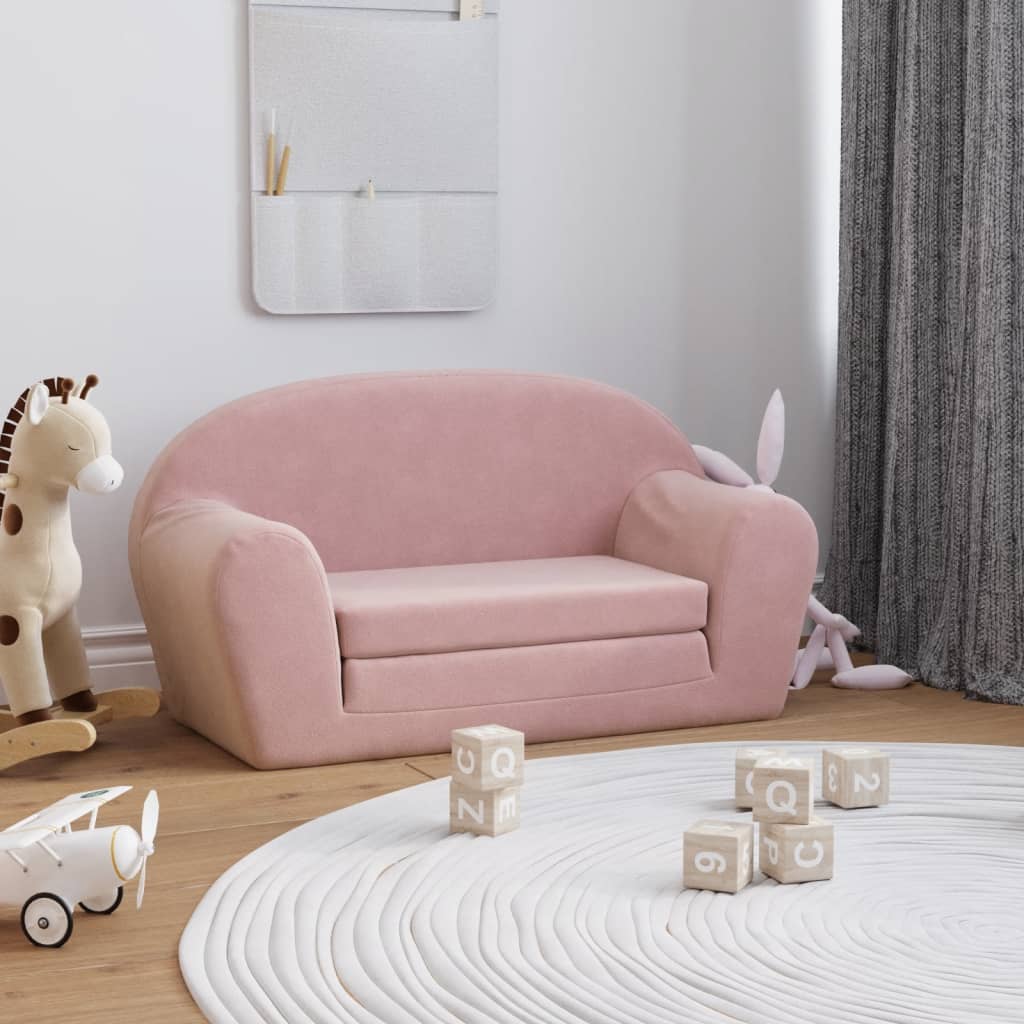 Kinder-Schlafsofa 2-Sitzer Weicher Plüsch für Kinder
