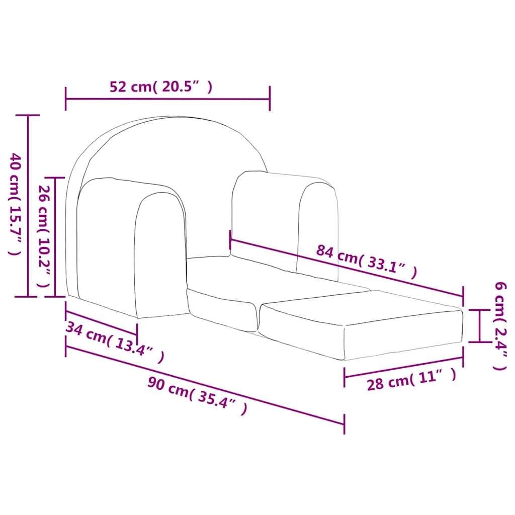 Kindersofas & Schlafsofas Weicher Plüsch
