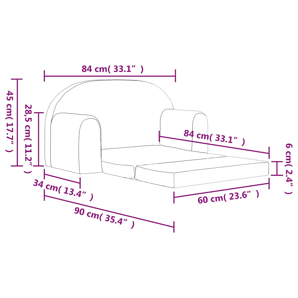 Kindersofas & Schlafsofas Weicher Plüsch