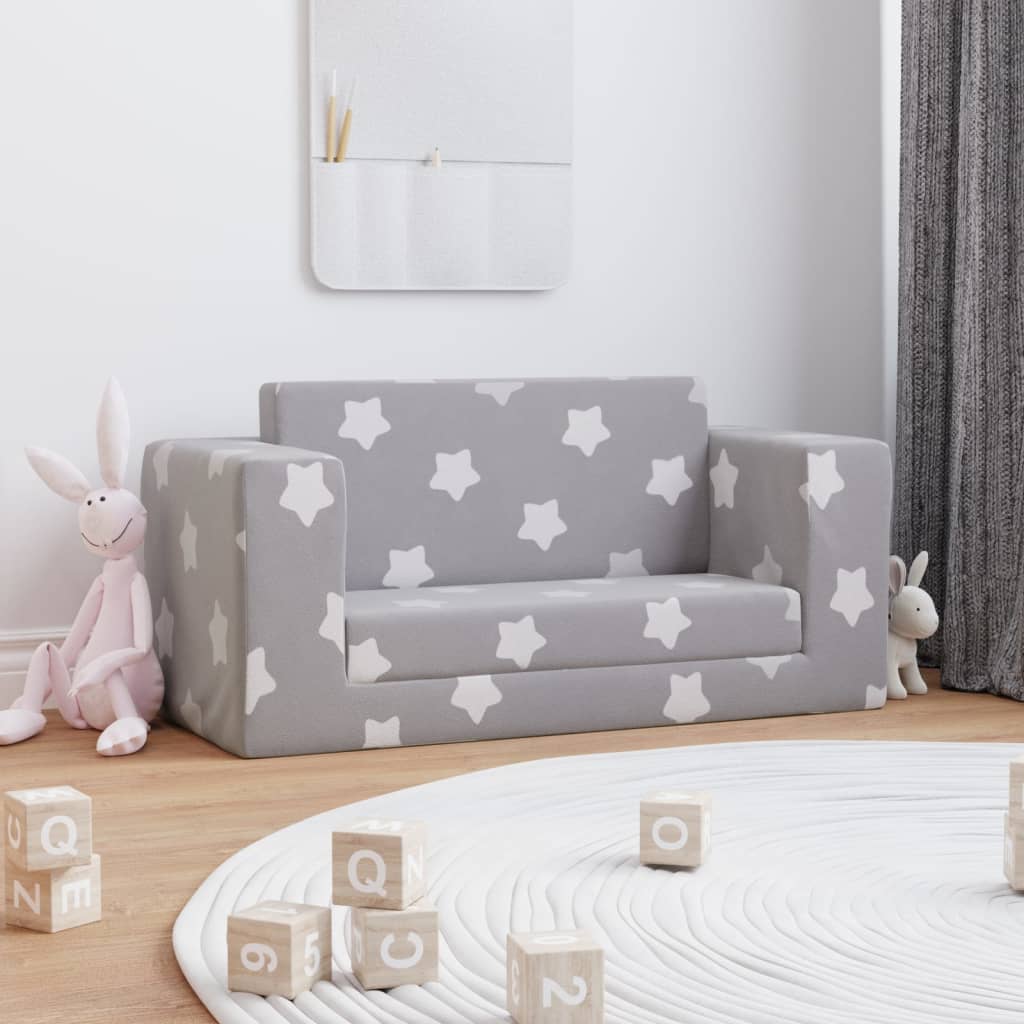 Kinder-Schlafsofa 2-Sitzer Weicher Plüsch mit verschiedenen Designs und Farben