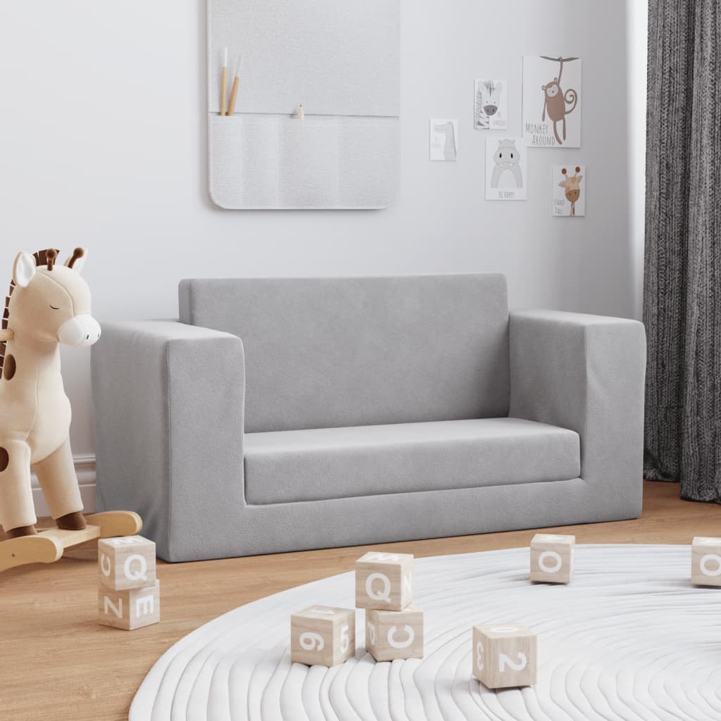 Kinder-Schlafsofa 2-Sitzer Weicher Plüsch mit verschiedenen Designs und Farben
