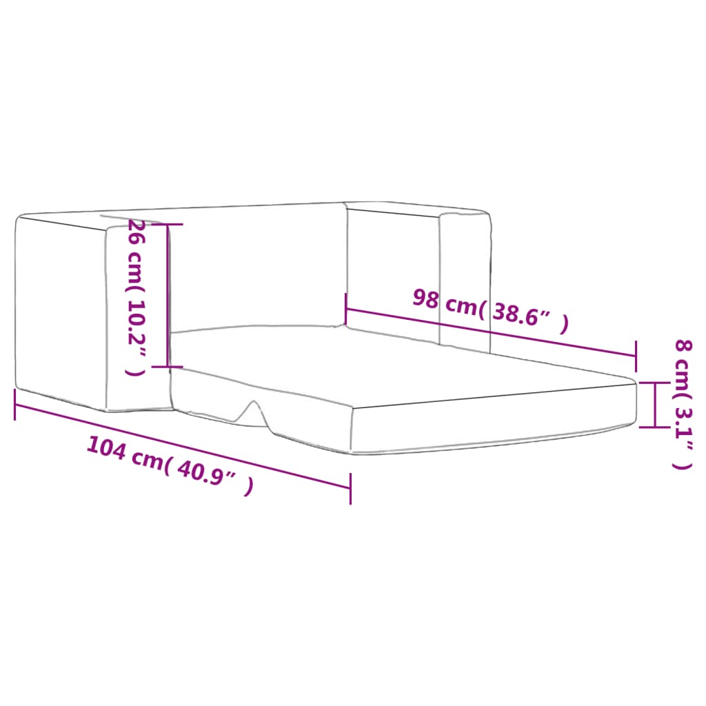 Kinder-Schlafsofa 2-Sitzer Weicher Plüsch mit verschiedenen Designs und Farben