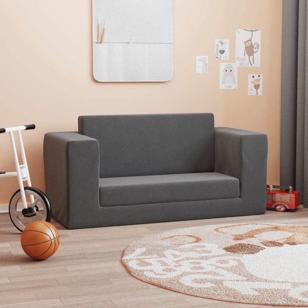 Kinder-Schlafsofa 2-Sitzer Weicher Plüsch mit verschiedenen Designs und Farben