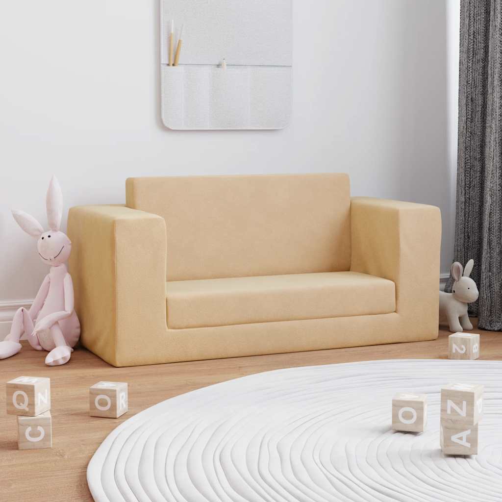 Kinder-Schlafsofa 2-Sitzer Weicher Plüsch mit verschiedenen Designs und Farben