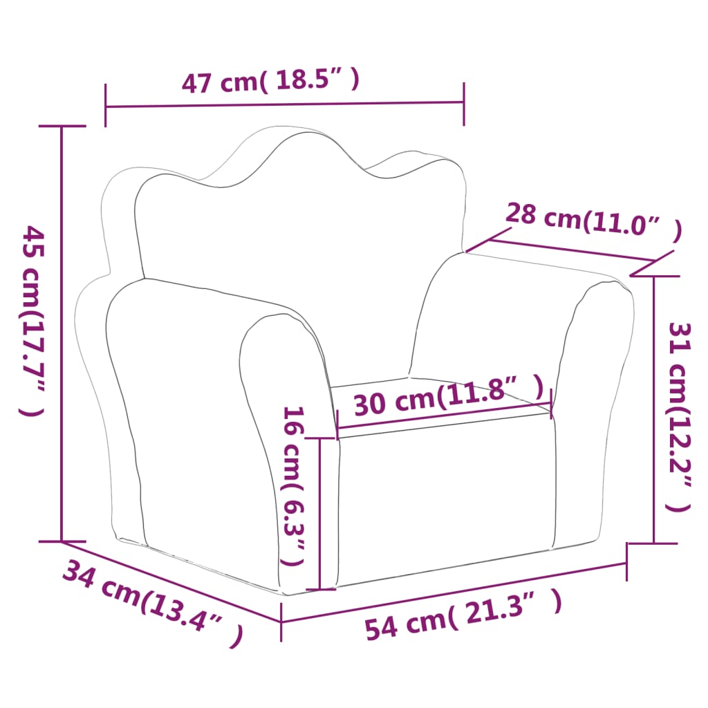 Kinder-Schlafsofa 2-Sitzer Weicher Plüsch für Kinder