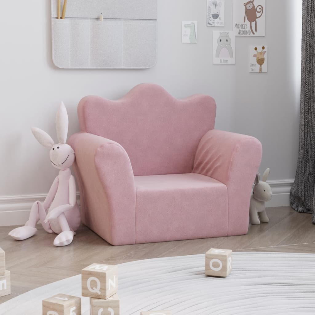 Kinder-Schlafsofa 2-Sitzer Weicher Plüsch für Kinder