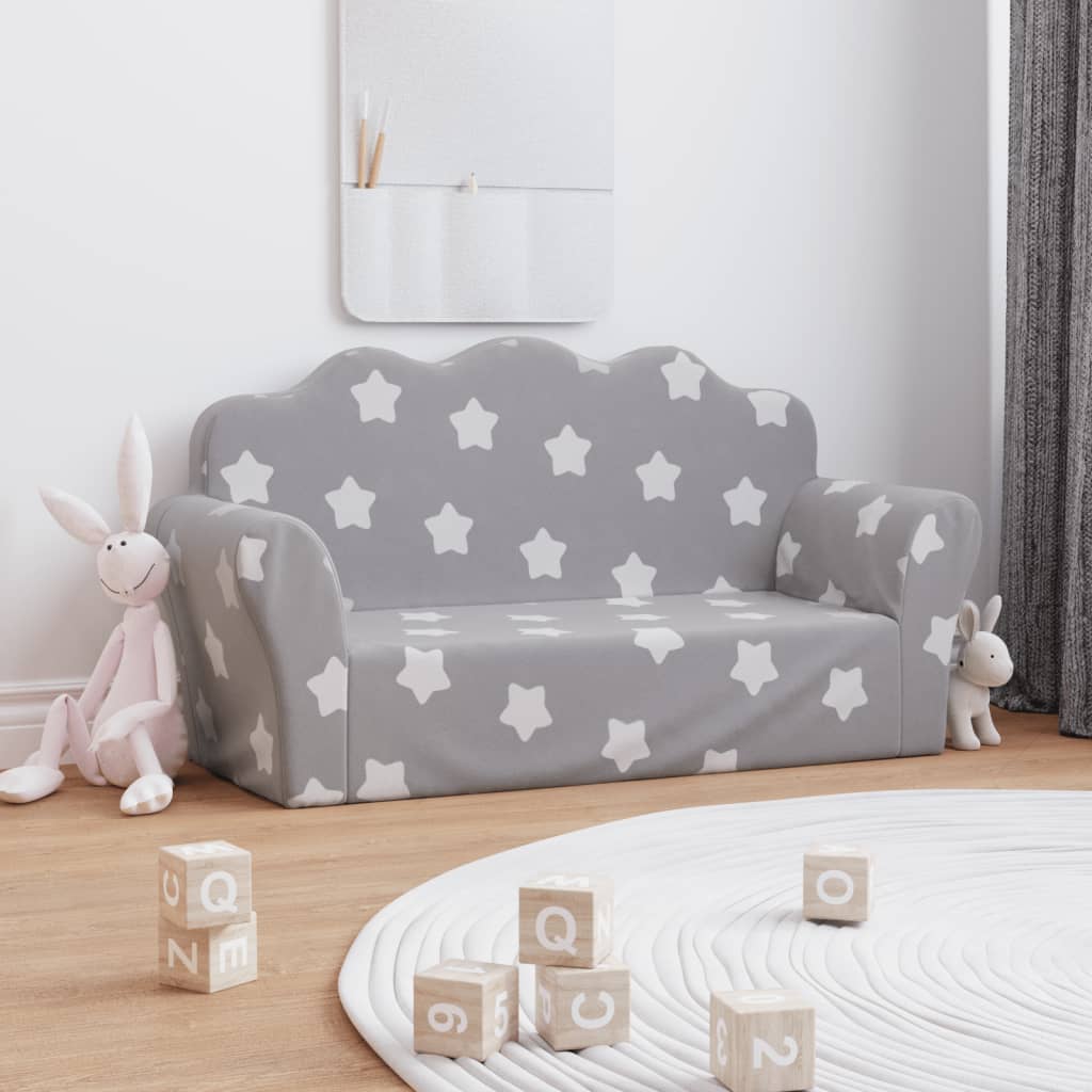 Kinder-Schlafsofa 2-Sitzer Weicher Plüsch für Kinder