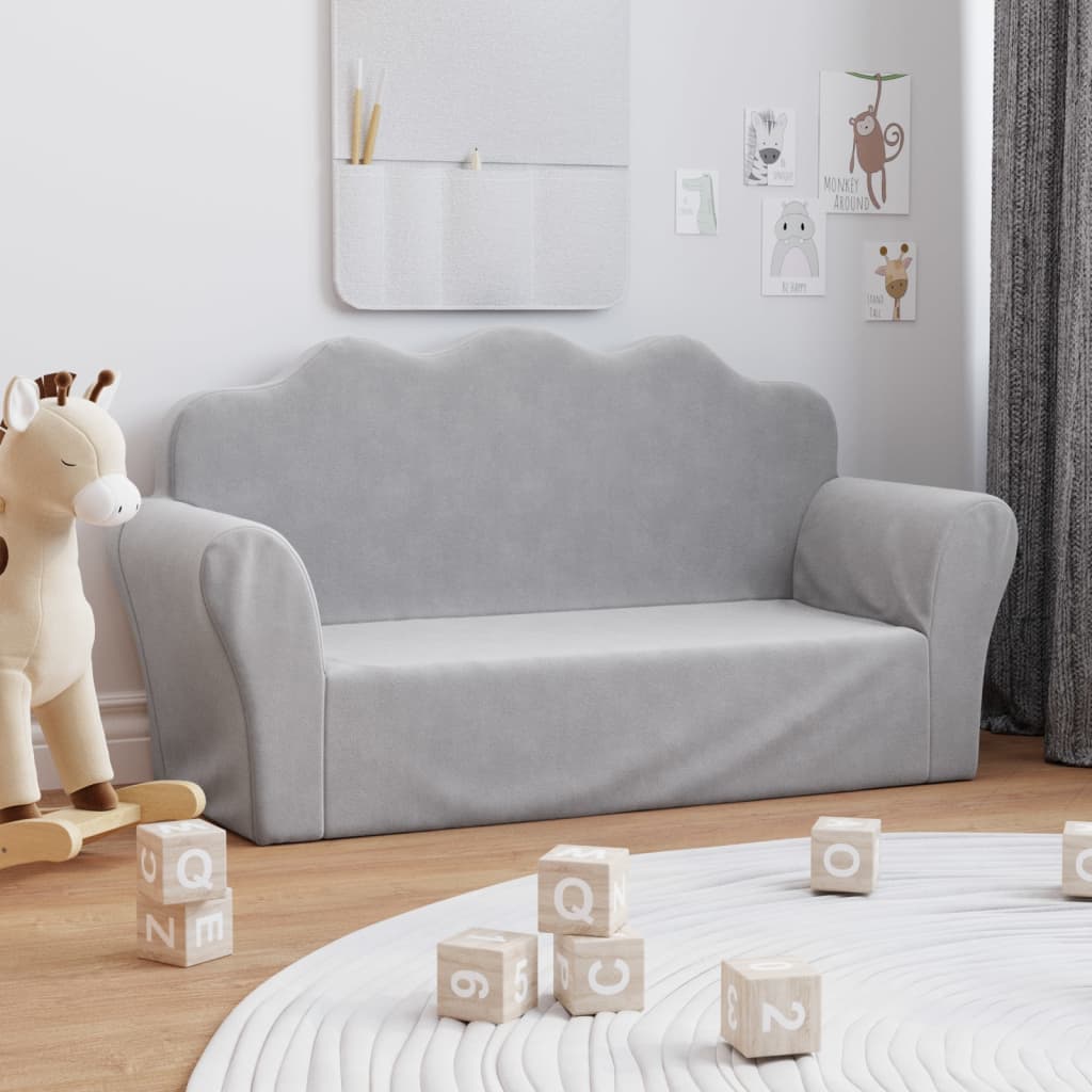 Kinder-Schlafsofa 2-Sitzer Weicher Plüsch für Kinder