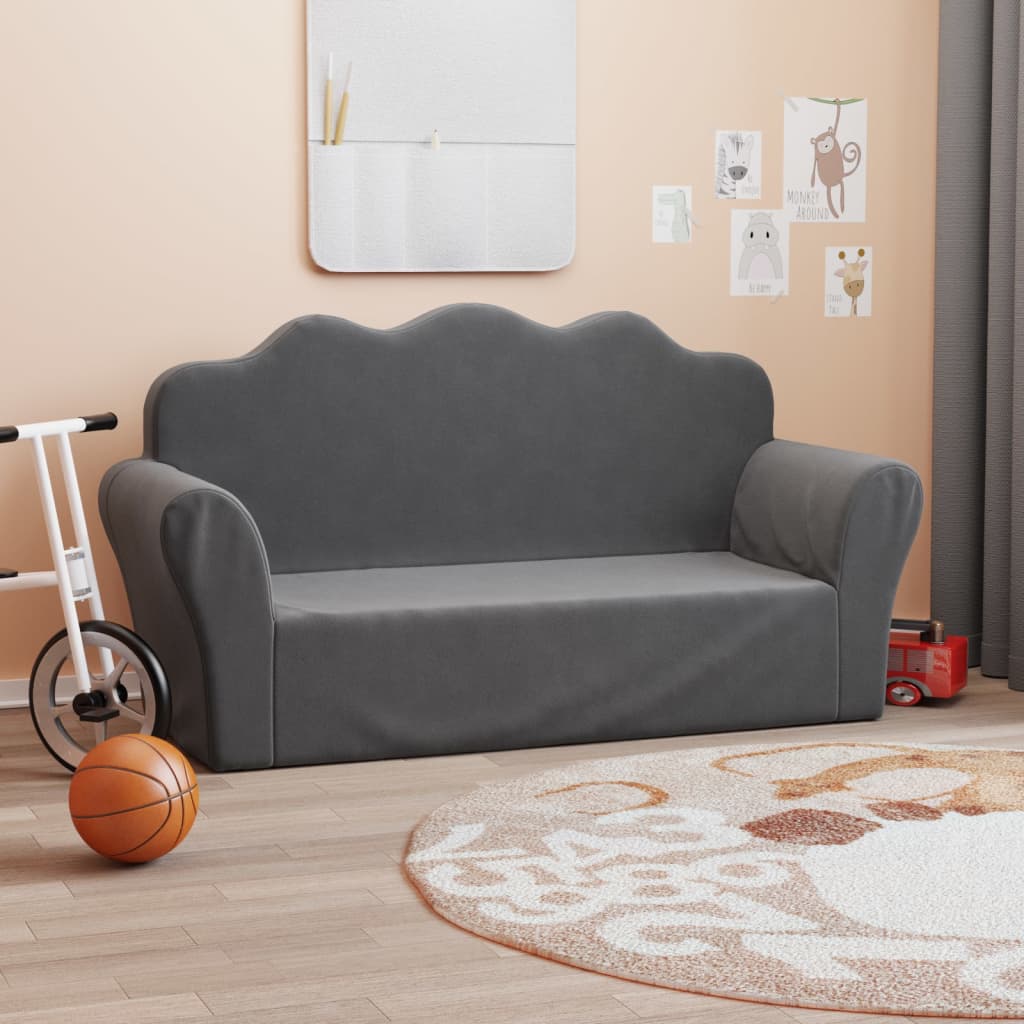 Kinder-Schlafsofa 2-Sitzer Weicher Plüsch für Kinder