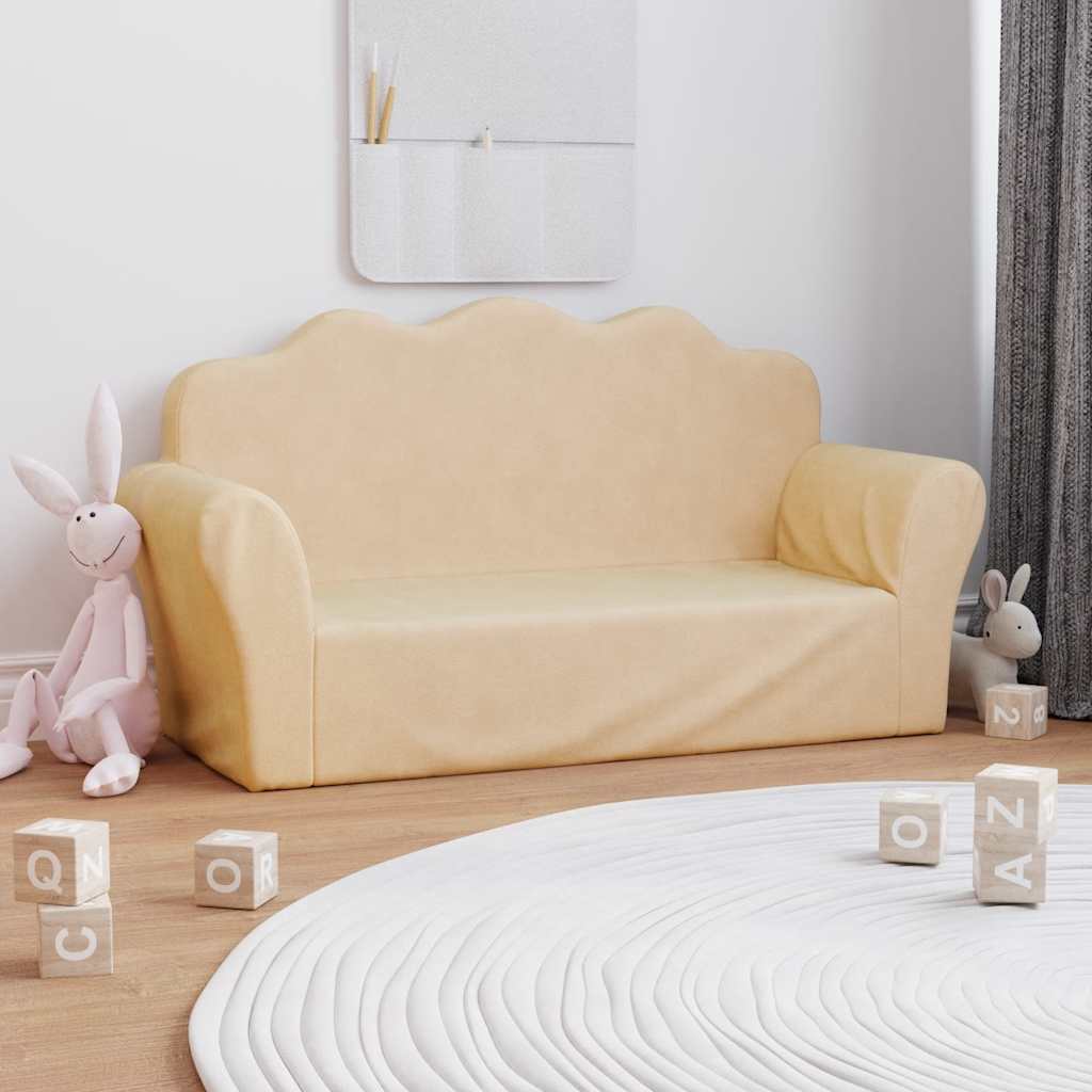 Kinder-Schlafsofa 2-Sitzer Weicher Plüsch für Kinder