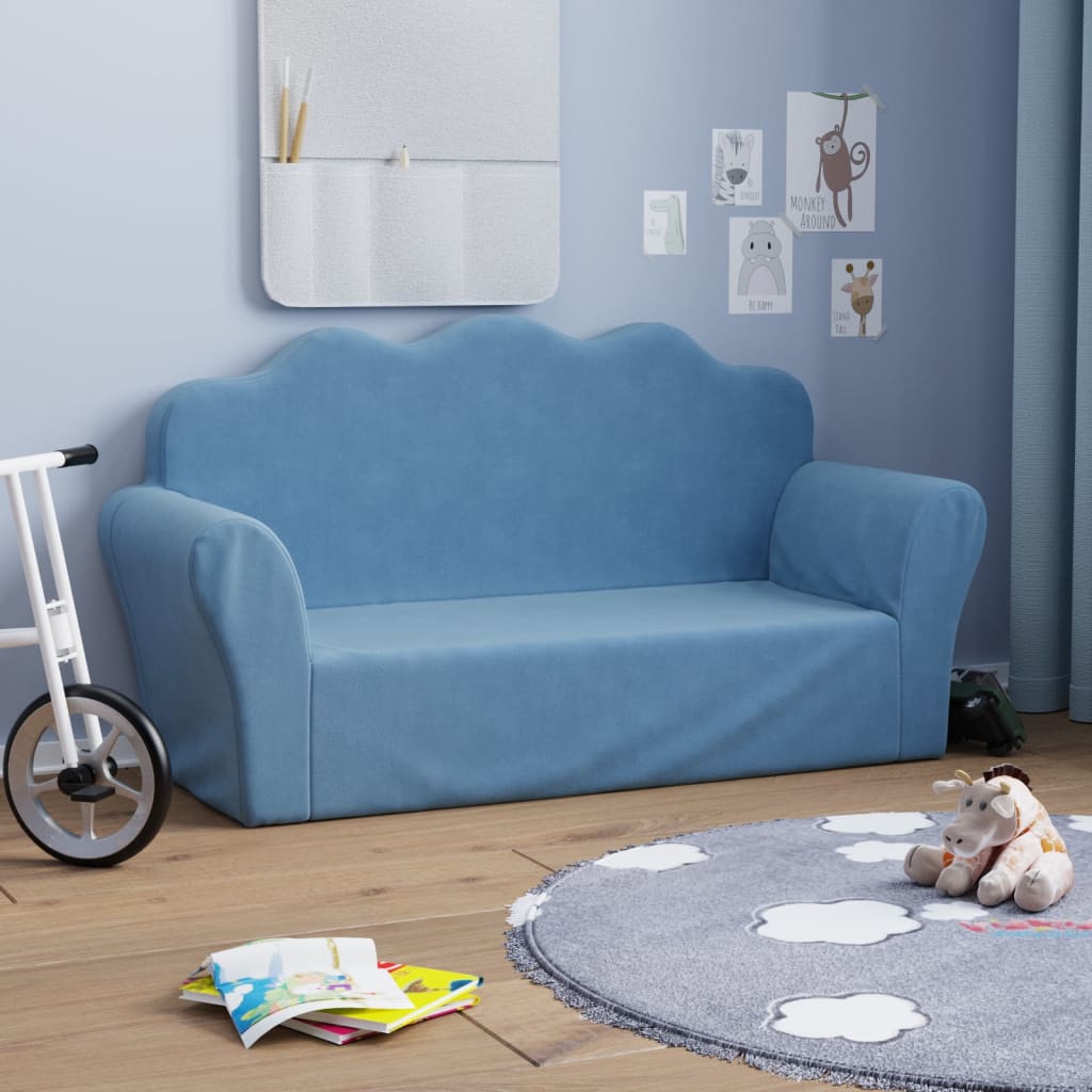 Kinder-Schlafsofa 2-Sitzer Weicher Plüsch für Kinder