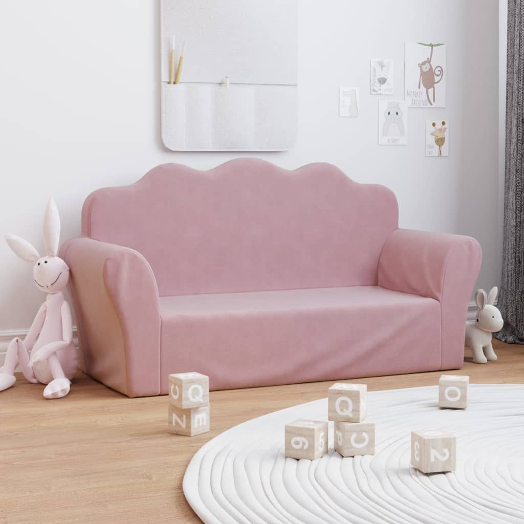 Kinder-Schlafsofa 2-Sitzer Weicher Plüsch für Kinder