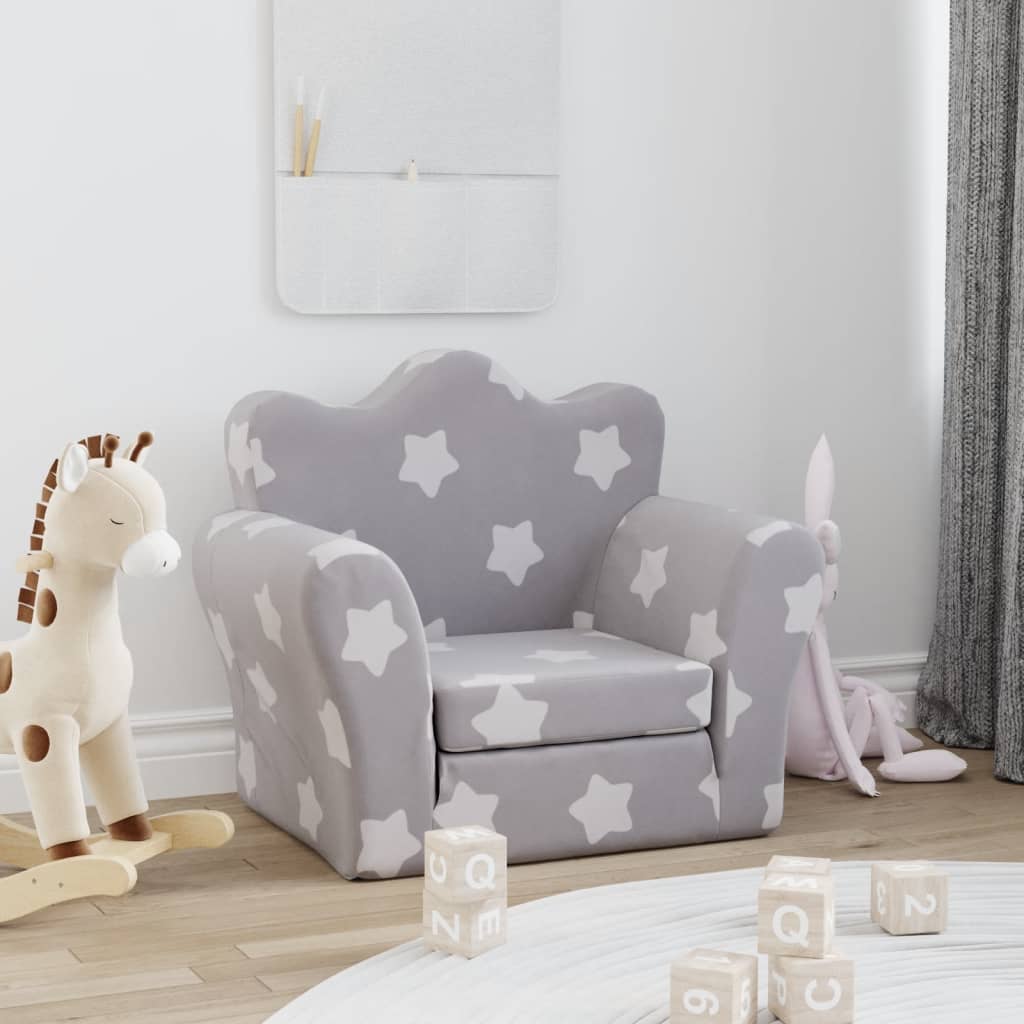 Kinder-Schlafsofa 2-Sitzer Weicher Plüsch für Kinder