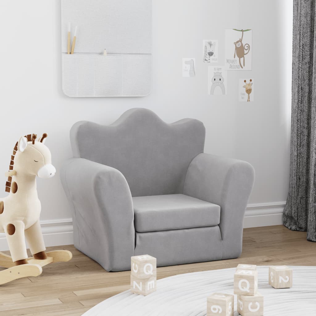 Kinder-Schlafsofa 2-Sitzer Weicher Plüsch für Kinder