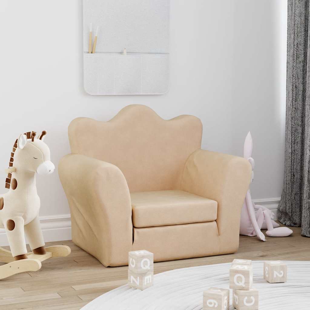 Kinder-Schlafsofa 2-Sitzer Weicher Plüsch für Kinder