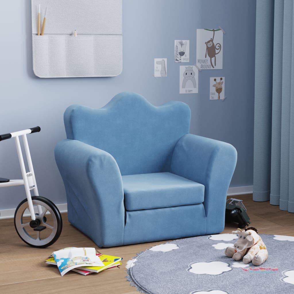 Kinder-Schlafsofa 2-Sitzer Weicher Plüsch für Kinder