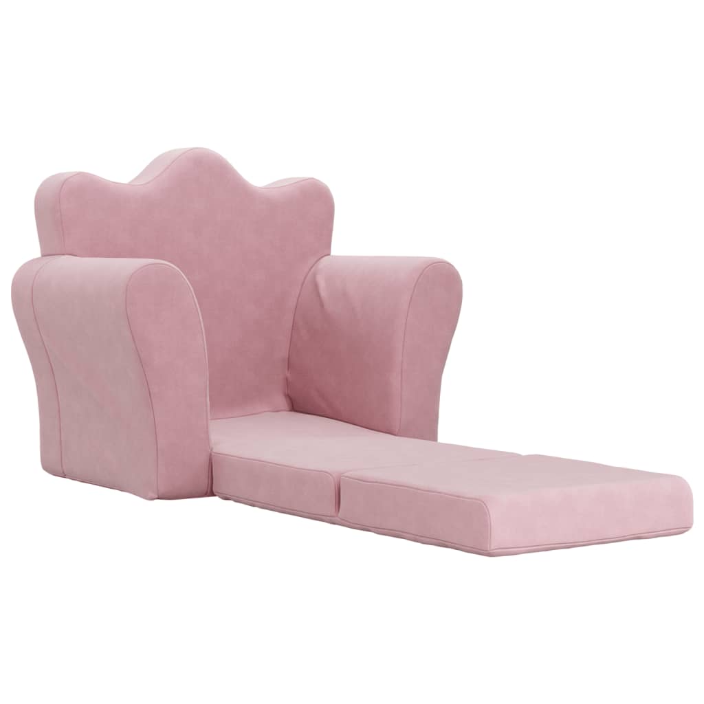 Kinder-Schlafsofa 2-Sitzer Weicher Plüsch für Kinder