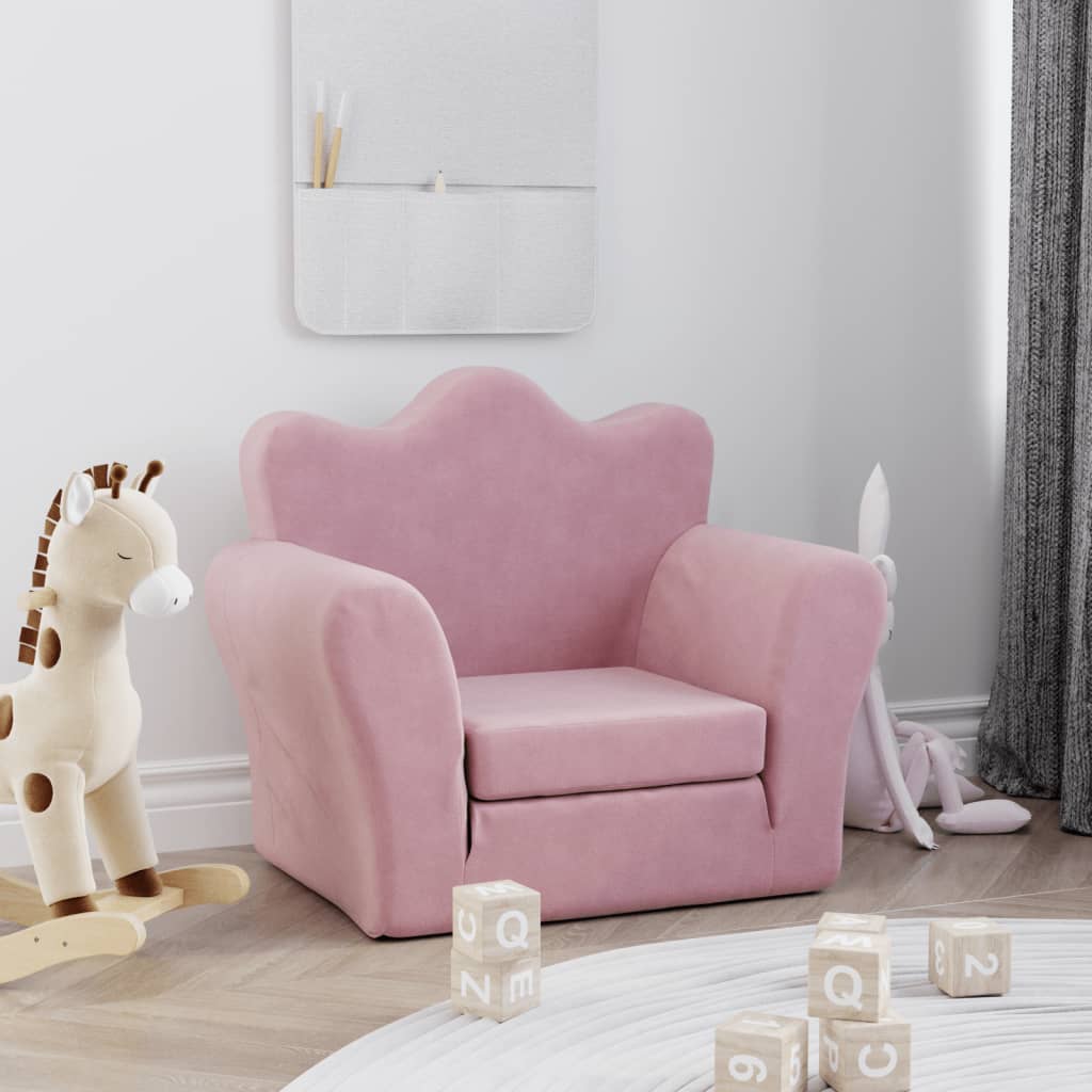 Kinder-Schlafsofa 2-Sitzer Weicher Plüsch für Kinder