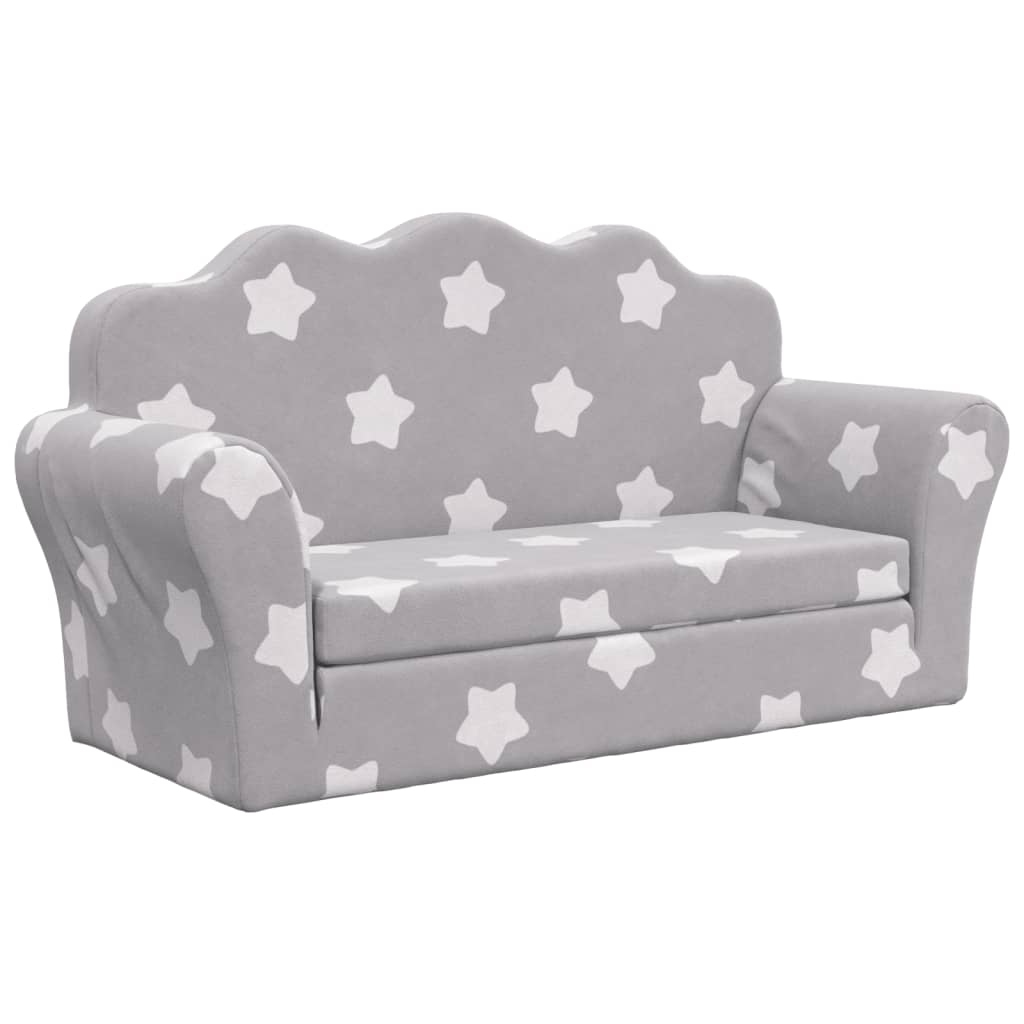 Kinder-Schlafsofa 2-Sitzer Weicher Plüsch für Kinder