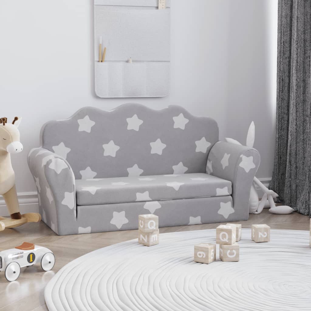 Kinder-Schlafsofa 2-Sitzer Weicher Plüsch für Kinder