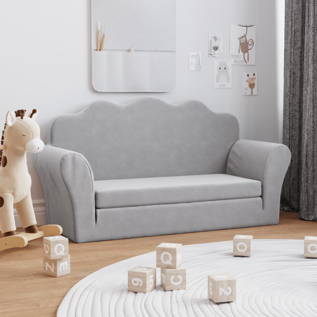 Kinder-Schlafsofa 2-Sitzer Weicher Plüsch für Kinder