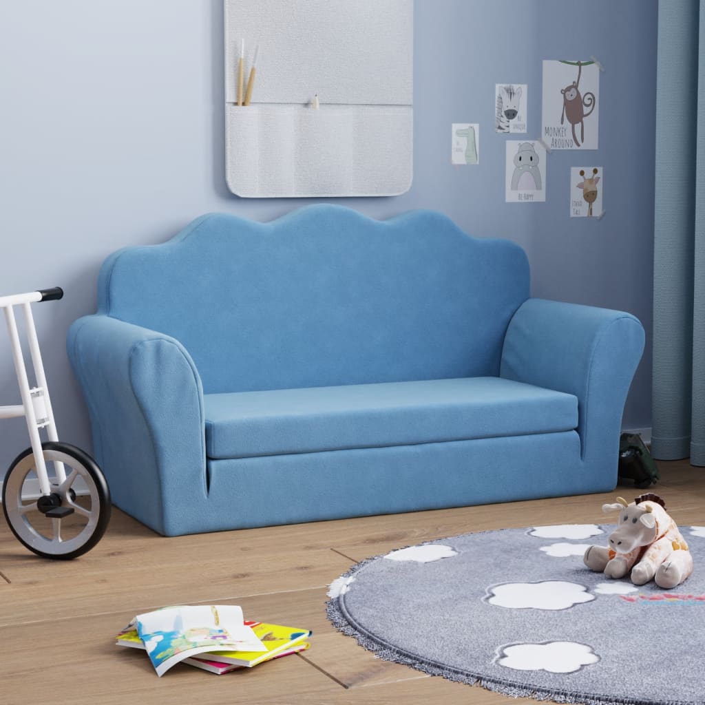 Kinder-Schlafsofa 2-Sitzer Weicher Plüsch für Kinder