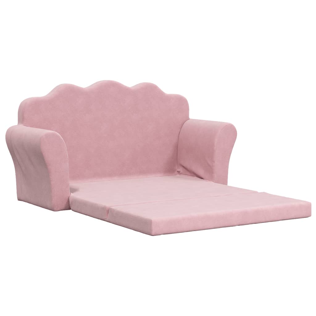 Kinder-Schlafsofa 2-Sitzer Weicher Plüsch für Kinder