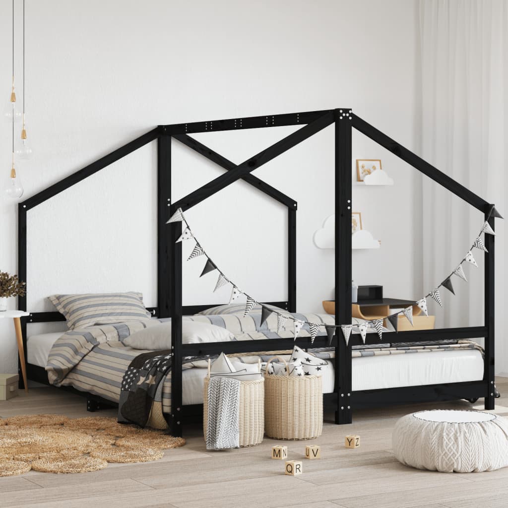 Kinderbett 2x (70x140, 80x160, 80x200, 90x190, 90x200) cm Massivholz Kiefer - Yekta