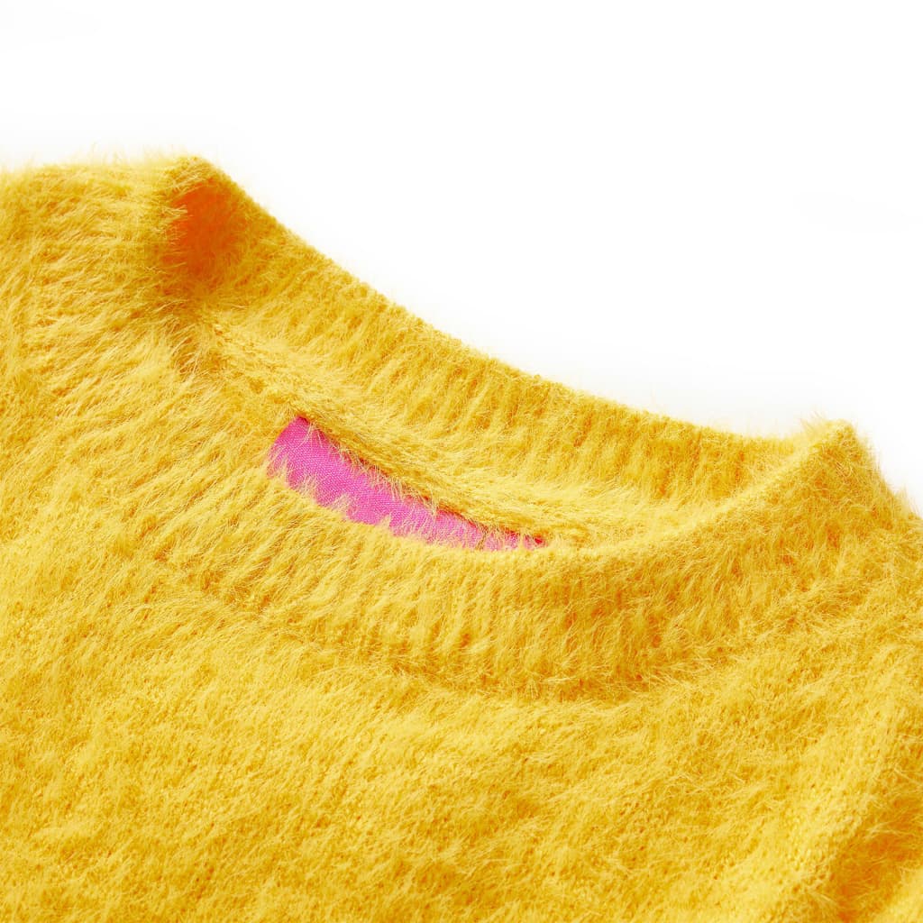 Kinderpullover Gestrickt Dunkles Ocker
