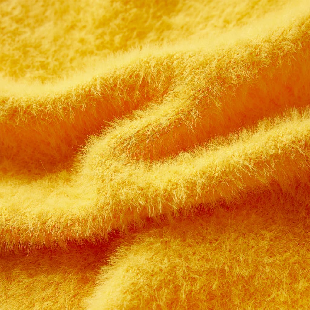 Kinderpullover Gestrickt Dunkles Ocker