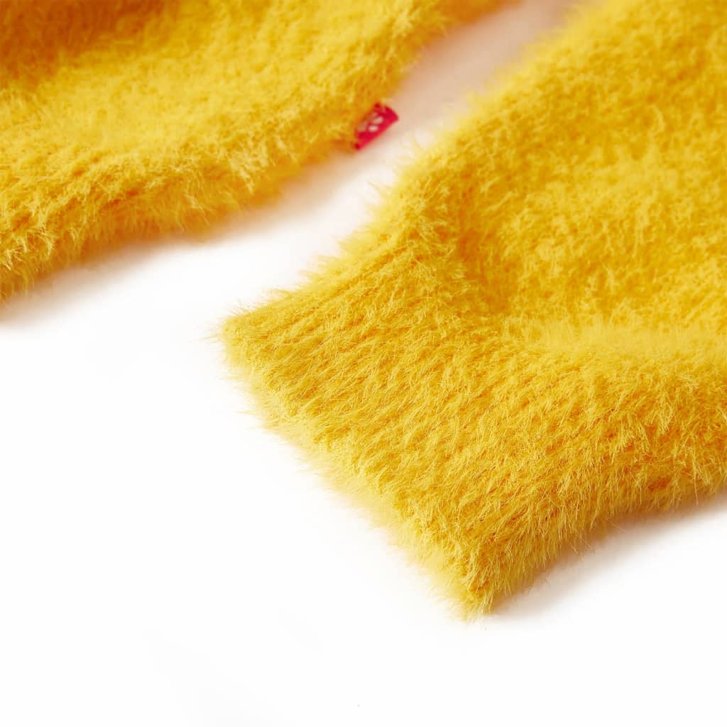 Kinderpullover Gestrickt Dunkles Ocker