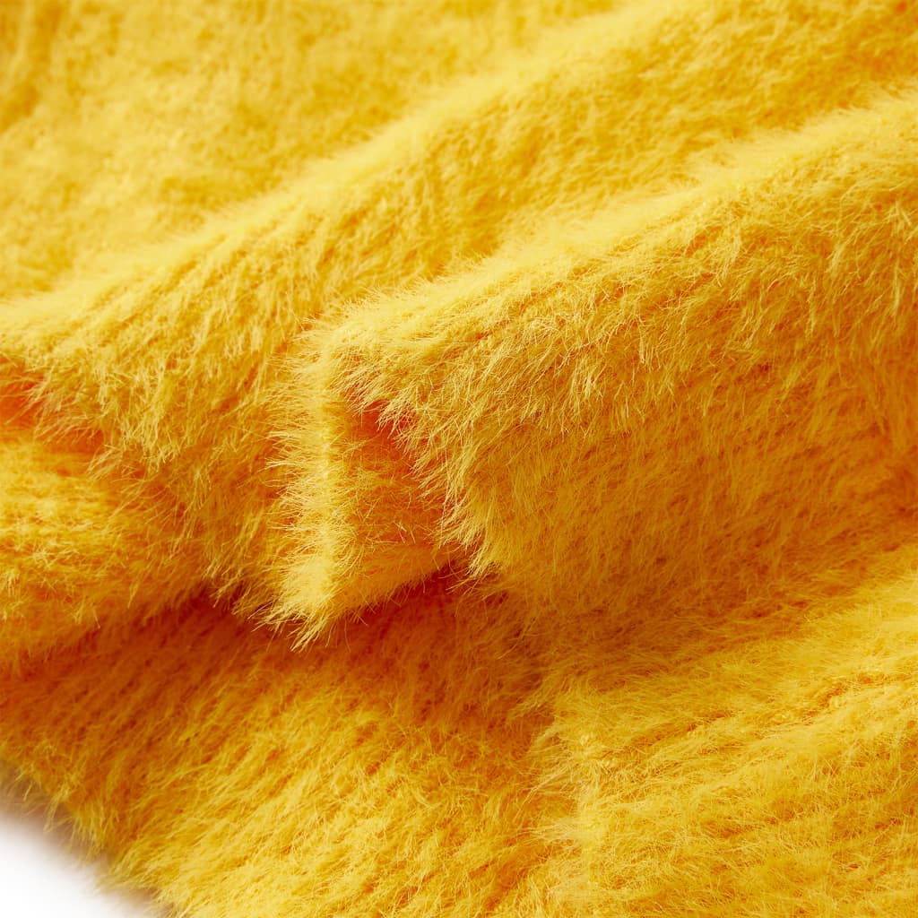 Kinderpullover Gestrickt Dunkles Ocker