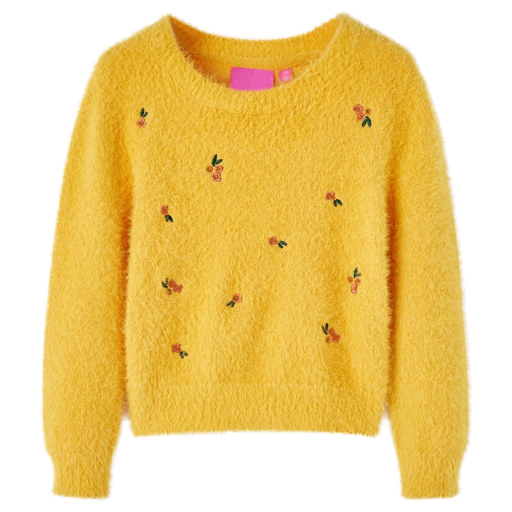 Kinderpullover Gestrickt Ocker