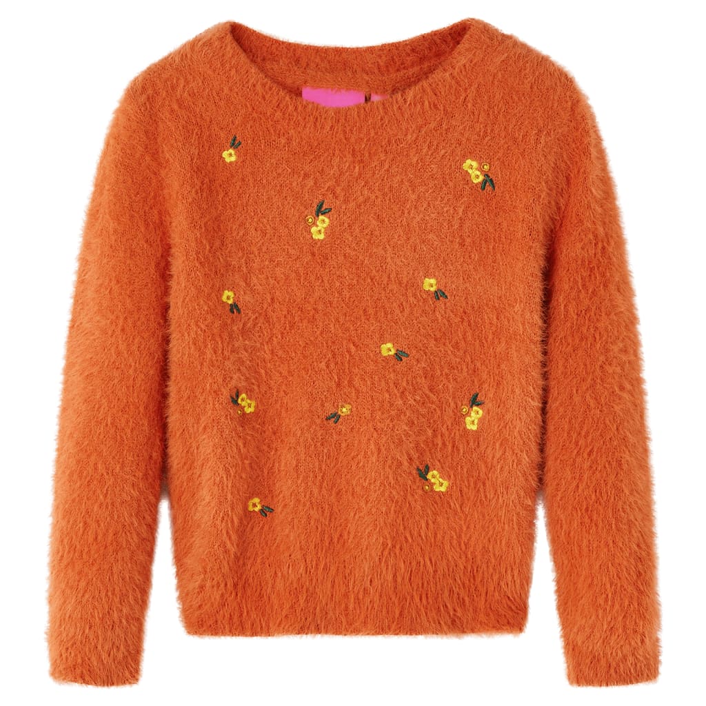 Kinderpullover Gestrickt Dunkelorange