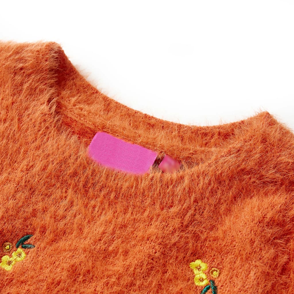Kinderpullover Gestrickt Dunkelorange