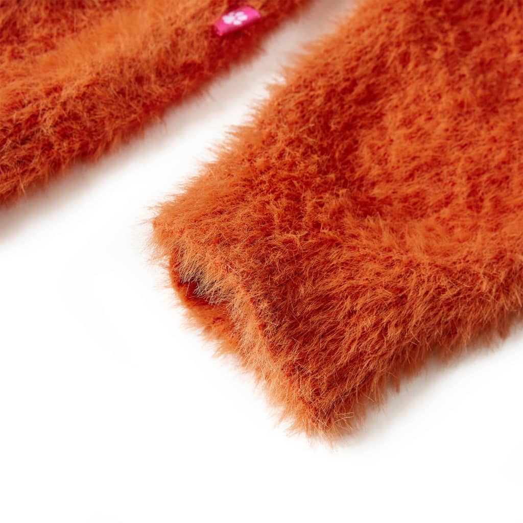 Kinderpullover Gestrickt Dunkelorange