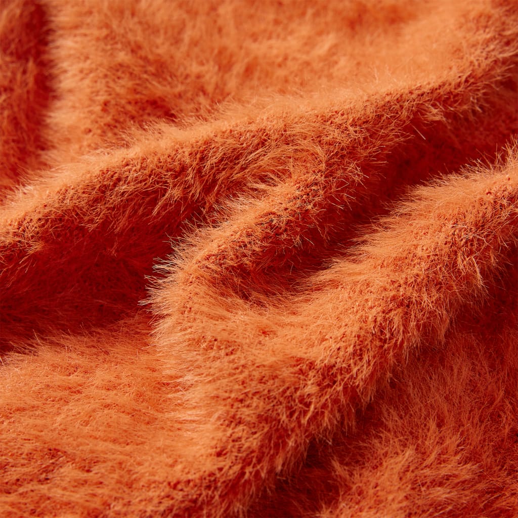 Kinderpullover Gestrickt Dunkelorange