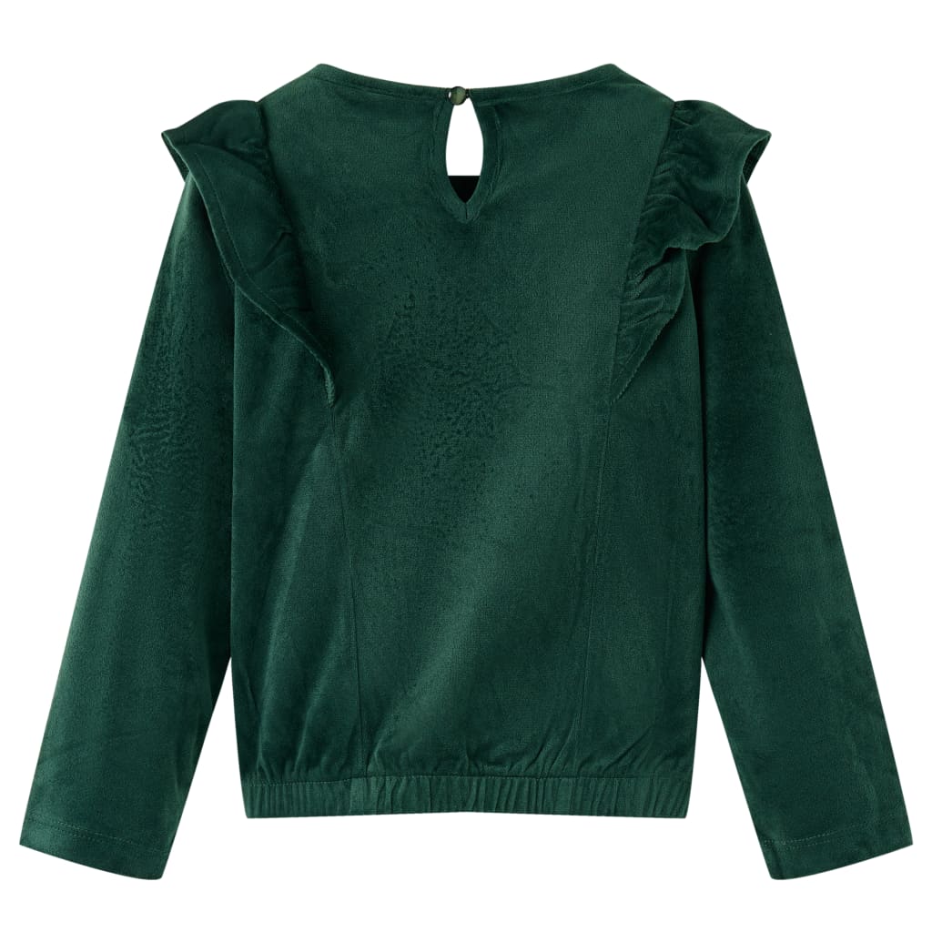 Kinderbluse mit Rüschen Dunkelgrün