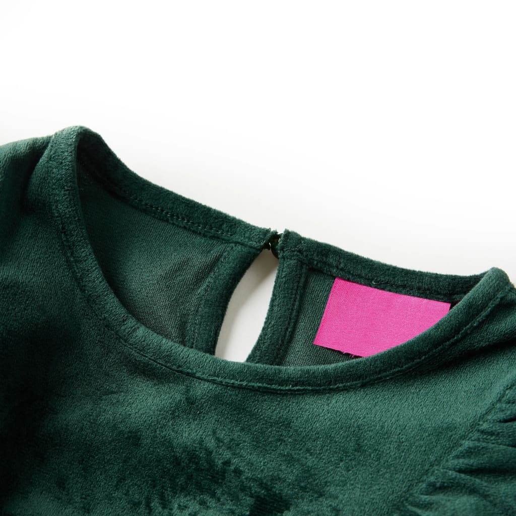 Kinderbluse mit Rüschen Dunkelgrün